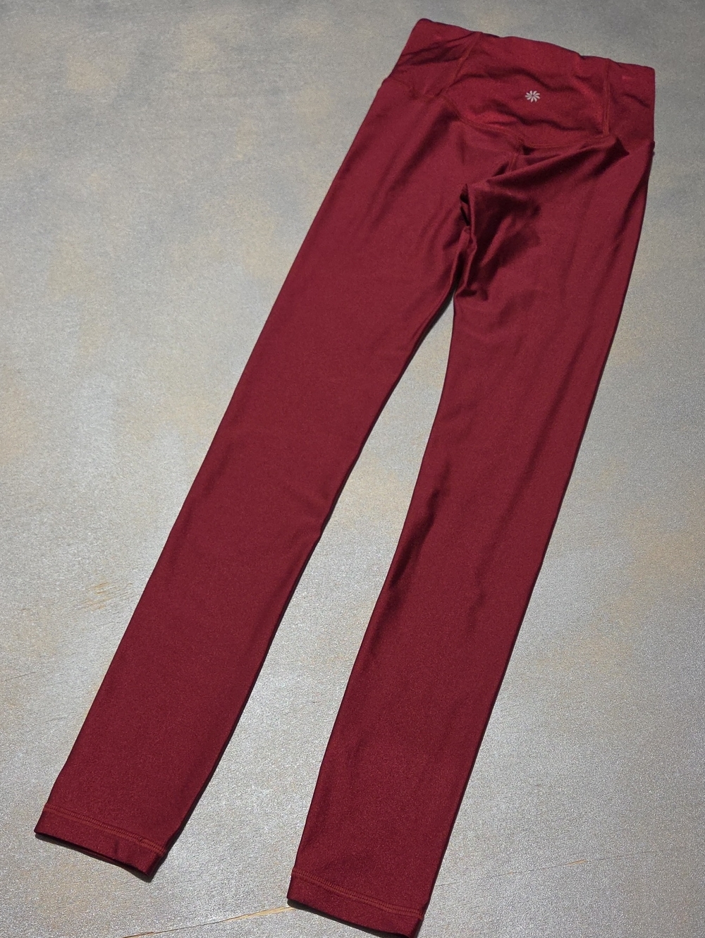 Athleta Deep Burgundy Metallic ShineyHigh-Rise Workout Leggings